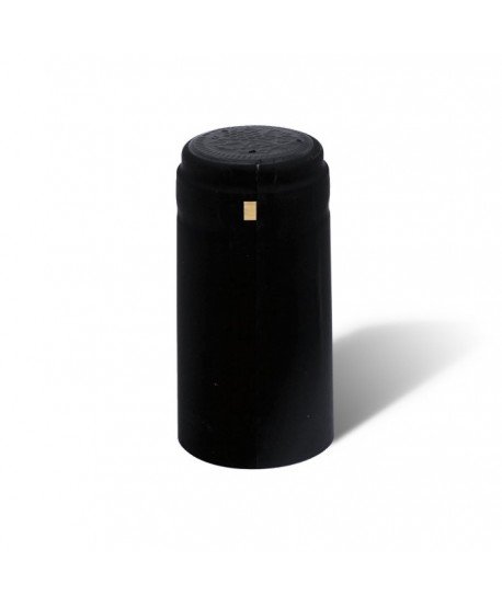 Vyno butelio termo kapsulės, juodos, 25vnt