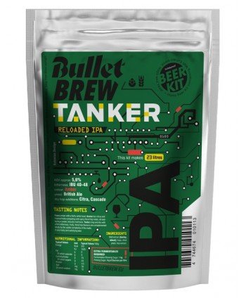 Ekstraktinis rinkinys Bullet Brew Tanker Reloaded IPA, 2,5kg + Fermenteris
